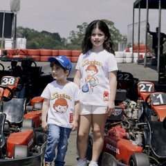 Ayrton Senna F1 Kids Senninha Figure T-Shirt - Youth White