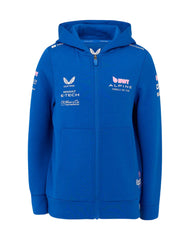 Alpine Racing F1 2025 Kids Team Full Zip Hoodie - Lapis Blue