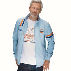 GrandPrix Originals Men's Gulf Hybrid Full Zip Jacket - Light Blue/Navy
