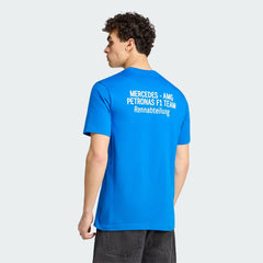 Mercedes - AMG Petronas F1 Men's Blue Wonder T-Shirt- Blue Bird/White