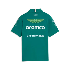 Aston Martin F1 2026 Kids Team Polo Shirt - Youth Green Lux