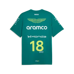 Aston Martin F1 2026 Men's Lance Stroll Team T-Shirt - Green Lux