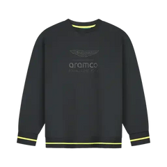 Aston Martin F1 Fanwear Logo Stealth Crew Sweatshirt - True Black
