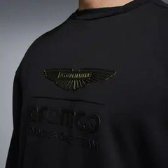 Aston Martin F1 Fanwear Logo Stealth Crew Sweatshirt - True Black