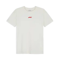 Formula 1 Tech Racing Line T-Shirt - Cloud Dancer/F1 Hot Red/True Black