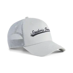 Scuderia Ferrari F1 Puma Race Trucker Hat - Flat Light Gray/Rosso Corsa