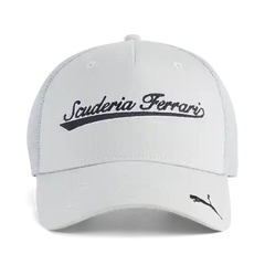 Scuderia Ferrari F1 Puma Race Trucker Hat - Flat Light Gray/Rosso Corsa