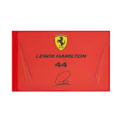 Scuderia Ferrari F1 Lewis Hamilton Flag - Rosso Corsa