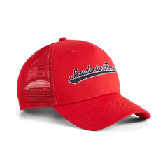 Scuderia Ferrari F1 Puma Race Trucker Hat - Flat Light Gray/Rosso Corsa