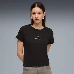 McLaren F1 Women's Core Essentials T-Shirt - Puma Black/White Glow Heather